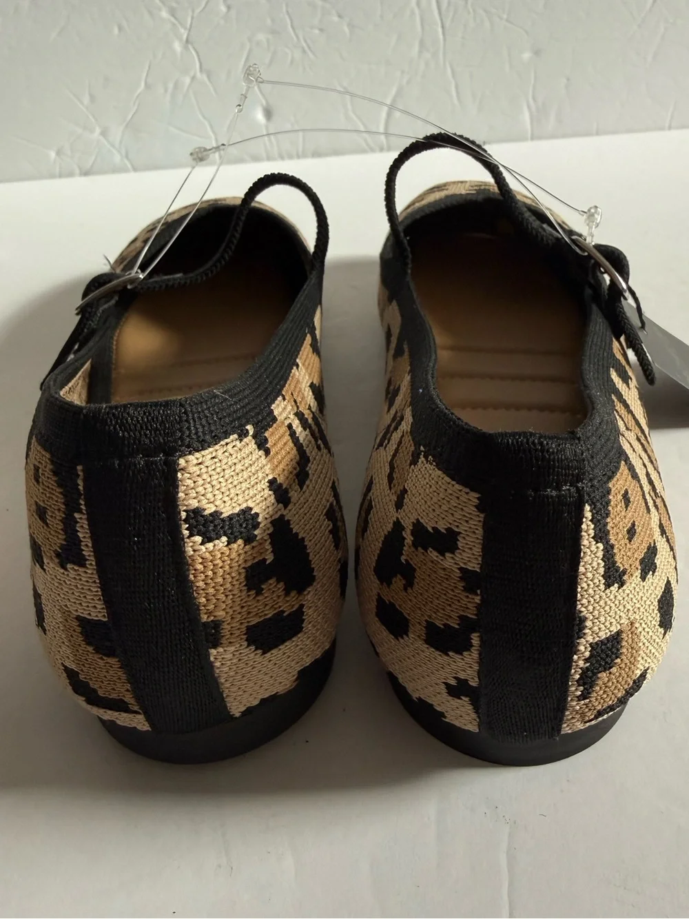 Rachel Zoe Leopard Print Mary Jane Flats in Black and Tan Modern